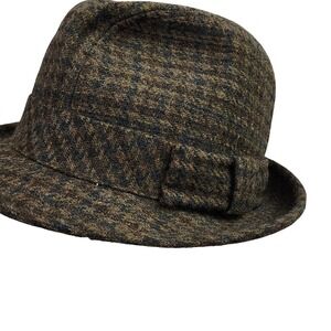 Vintage‎ Resistol Mens Wool Hat Fedora Trilby Brown Tweed Classic Style 6 7/8